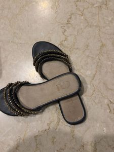 Stylish Black Chain Sandals