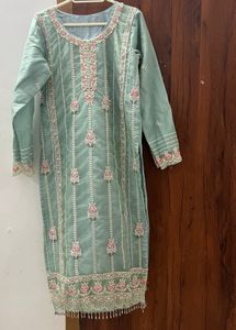 Embroidered blue Kurta set