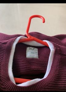 Burgundy Long Sleeve Knit Shirt Boy Age 8-10