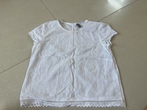 White Basic Button-Up Top