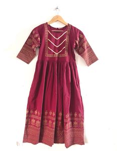 Maroon Printed Kurta (Women)