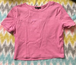 Pink Cropped T-Shirt