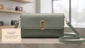 Elegant Sage Crossbody Bag