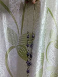 Boho Amethyst wire wrapped Necklace + bracelet