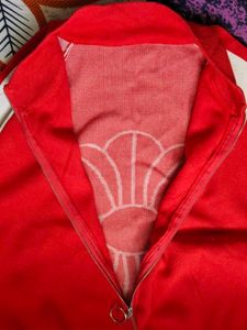 Red &amp; White Zip-Up Jacket