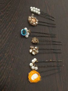 Unique Embellished Hair Pins Set