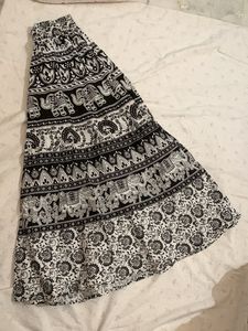 Bohemian Elephant Print Maxi Skirt