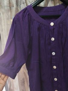 Purple Button-Down Top