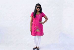 Vibrant Pink Embroidered Kurta