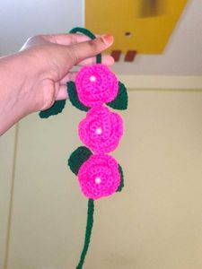 Handmade Crochet Rose gajra set