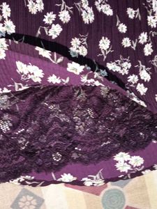 Floral Print Lace Trimmed Top