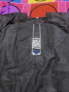 Stylish Brown Kurta with Blue Border