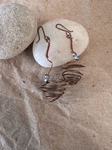 Unique Copper Wire Swirl Earrings