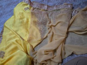 Yellow Embroidered Saree