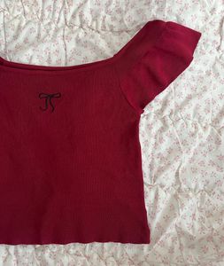 Cute Red Knit Top