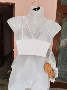 NEW YORKER White Ribbed Seamless Camisole Sports B