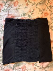 sassafras Black Textured Mini Skirt