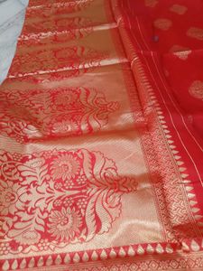 Elegant Red Banarasi Silk Saree🥰😍🤩❤️