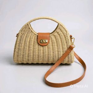 Chic Woven Straw Handbag