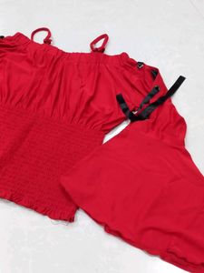 Red Off-Shoulder Top