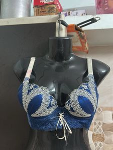 Elegant Blue Lace Bra 2 Br