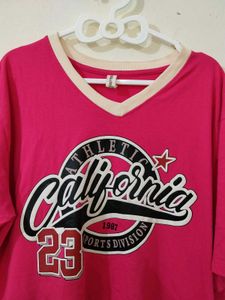 Pink Oversized Graphic T-Shirt