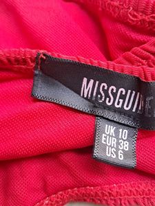Red Smocked Bikini Set with Lace Detail