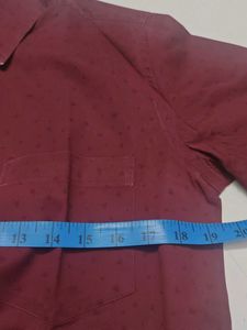 Maroon Printed Men's Shirt