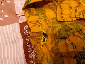 Yellow Floral Print Kurta