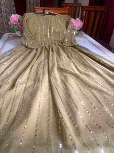 Elegant Sequined Ethnic Single  Gown