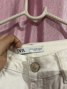 Zara Stylish White Studded Jeans