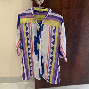 Vibrant Geometric Print Kurta Top