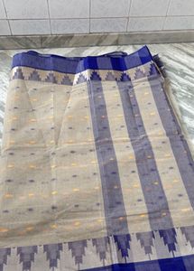 Elegant Saree with Blue Border