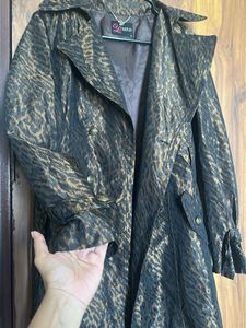 Chic Leopard Print Trench Coat
