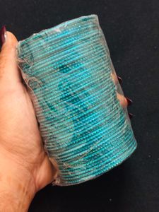 Teal shimmer metal Stackable Bangles