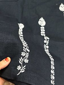 New Denim Stylish Embroidered Kurta💙