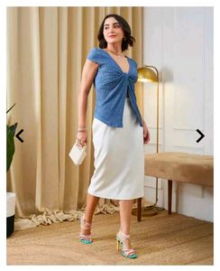 Shein Twist Front V-Neck Top