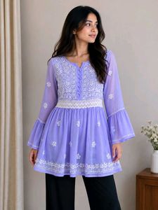 Lavender Chikankari Kurta