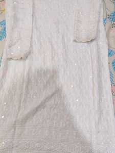 Elegant White Sequined Kurta