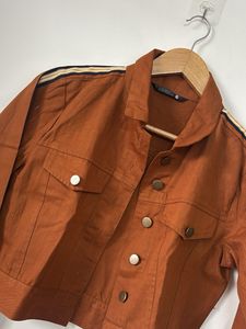 Trendy Brown Cropped Jacket