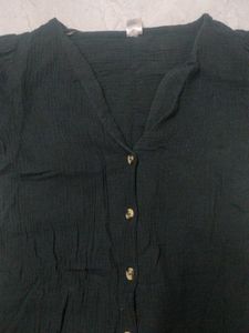 Black Button-Up Mini Dress
