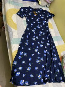 Navy blue floral dress