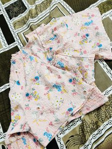 Pink Floral Smocked Top