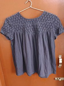 blue laced short top