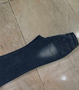 Flared Blue Denim Jeans