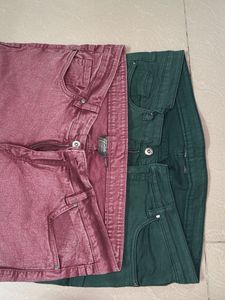 Two Pairs of Colored Jeans