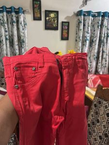 Red Slim Fit Pants