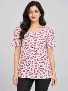 Floral Print Puff Sleeve Top