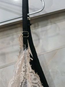 Black Lace Trim Slip Dress