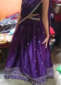 Stunning Purple Embroidered Lehenga Choli